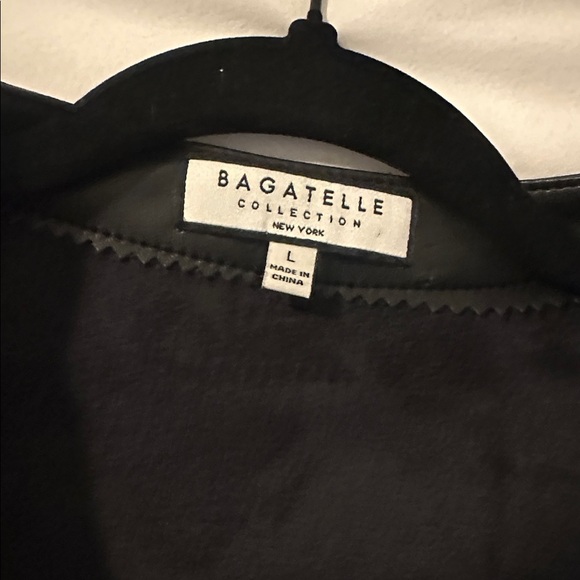 Sandro Black Leather Jacket with Floral Design - Picture 3 of 6